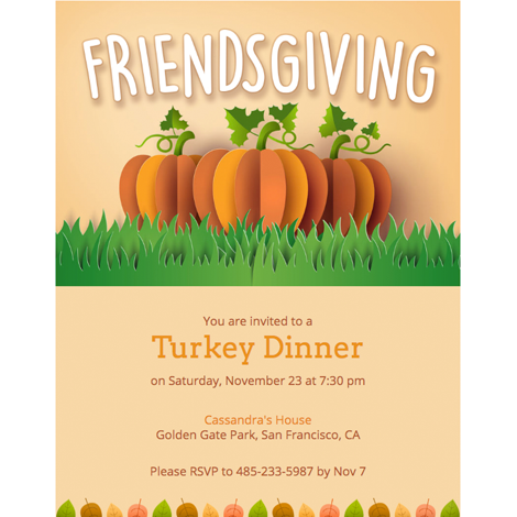 Thanksgiving Friendsgiving Evite